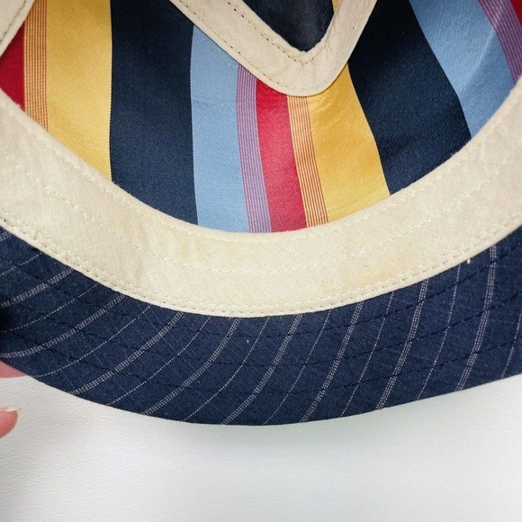 Goorin‎ Bros Fedora Adult S Blue Pin Stripe Linen Blend Striped Hatband 00-3114 - Picture 5 of 7